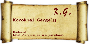 Koroknai Gergely névjegykártya