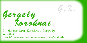 gergely koroknai business card